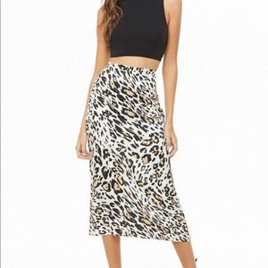 NWT Leopard Midi Skirt